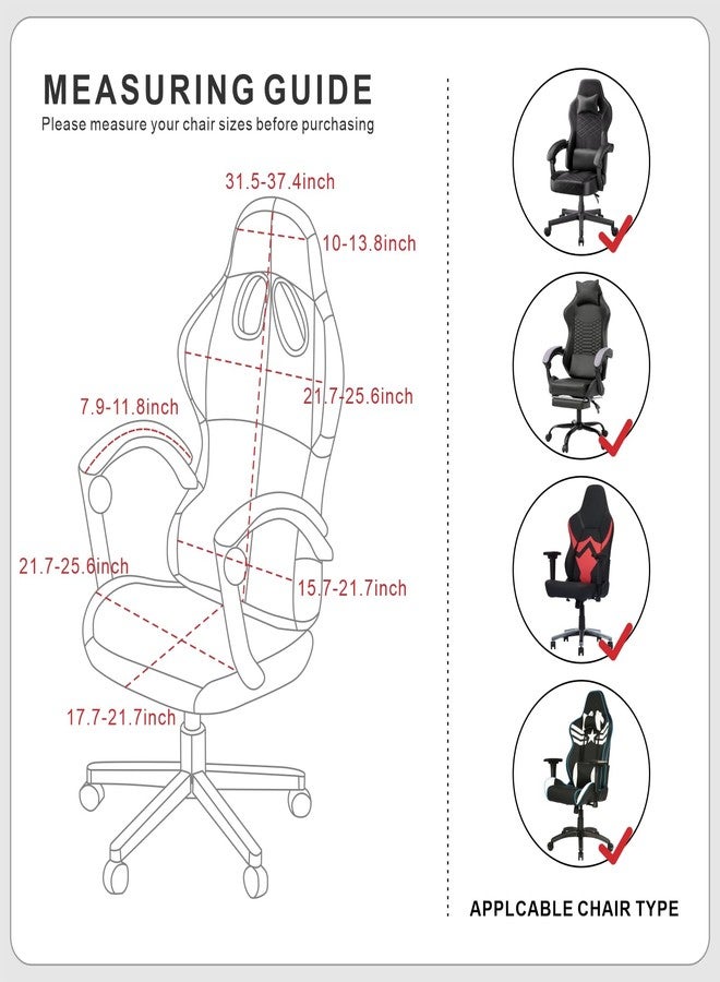 GOWT Gaming Chair Covers Slipcovers Office Desk Chair Cover Waterproof with Armrest Covers,Stretchable Computer Chair Cover Stretch Ergonomic Rotating Game Chair Non Slip, Dark Brown - Image 4